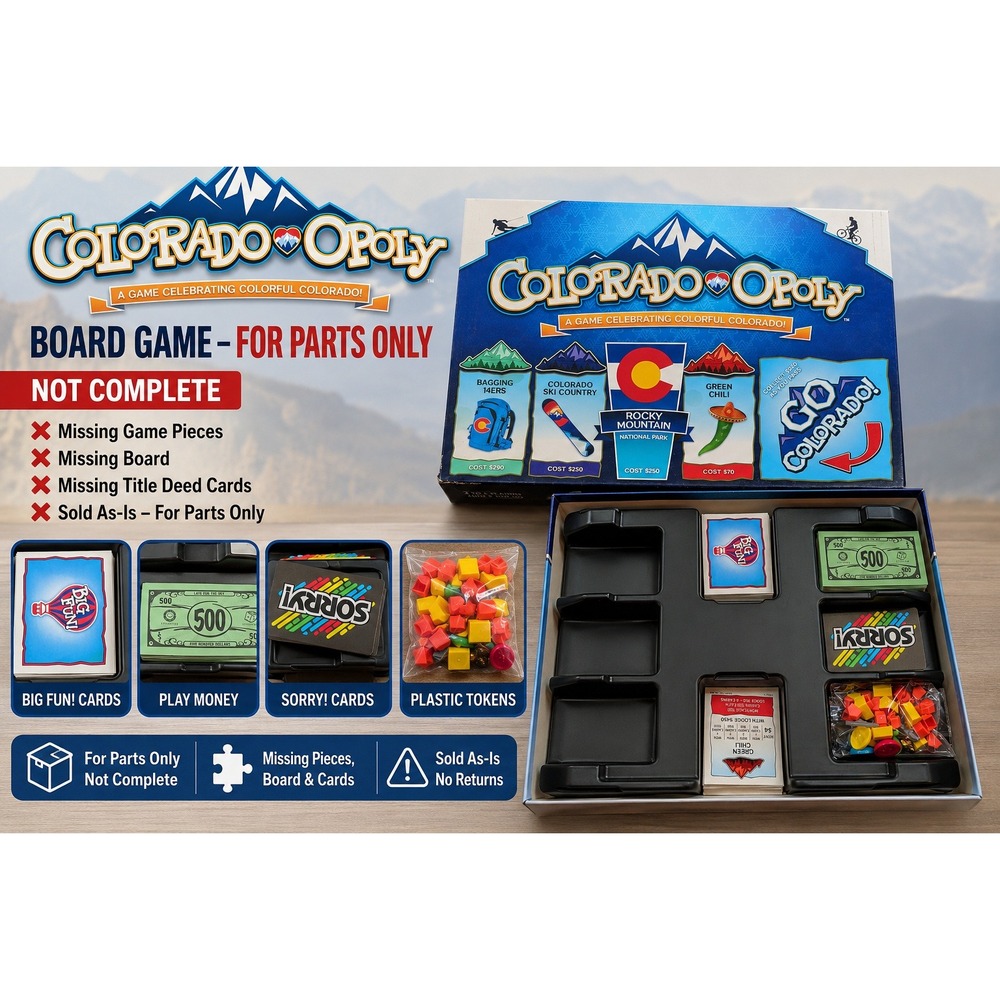 Colorado-Opoly Board‎ Game Replacement Parts Lot – Parts Only